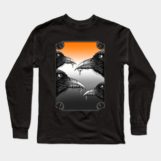 drawing raven Long Sleeve T-Shirt by HornArt